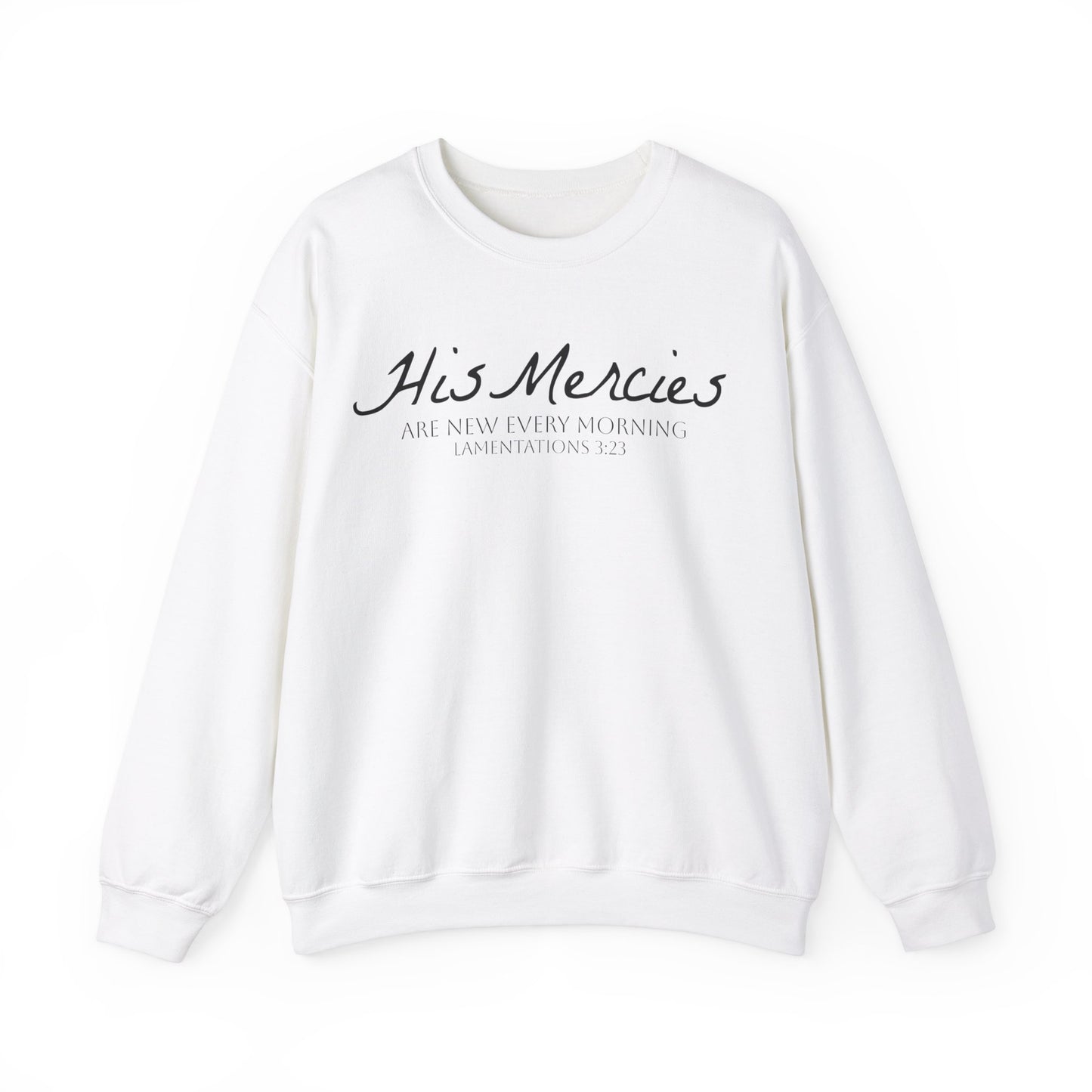 LT. His Mercies Design, Unisex, Inspirational Crewneck Sweatshirt