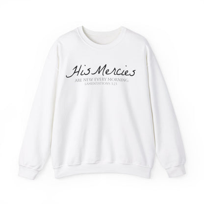 LT. His Mercies Design, Unisex, Inspirational Crewneck Sweatshirt