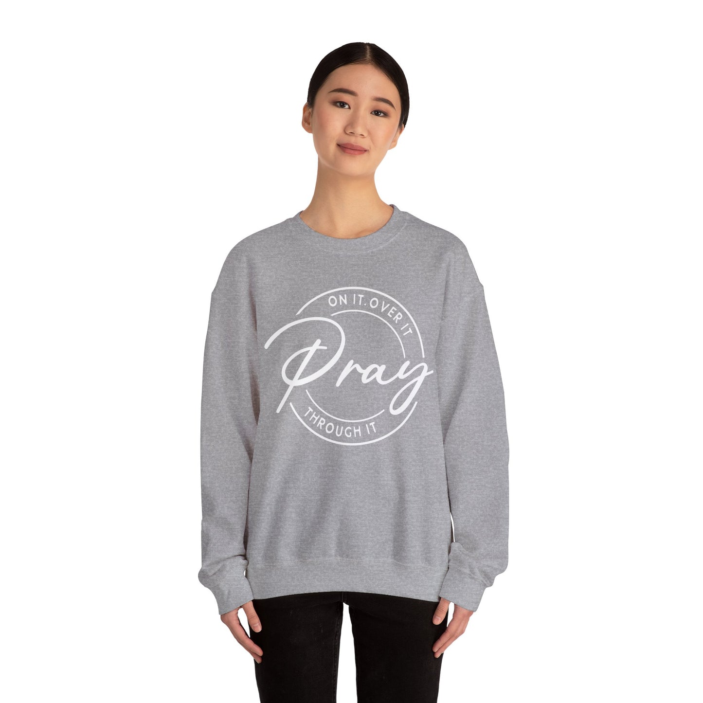 DK. Pray On It Design, Unisex Inspirational Crewneck Sweatshirt