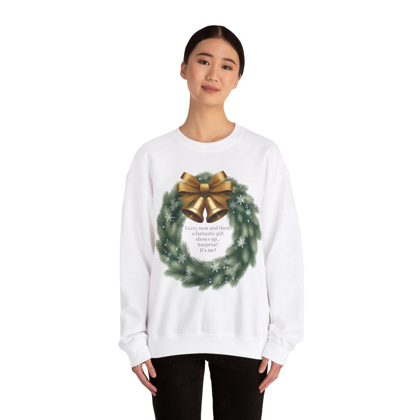 Gold Bell Wreath Sweatshirt