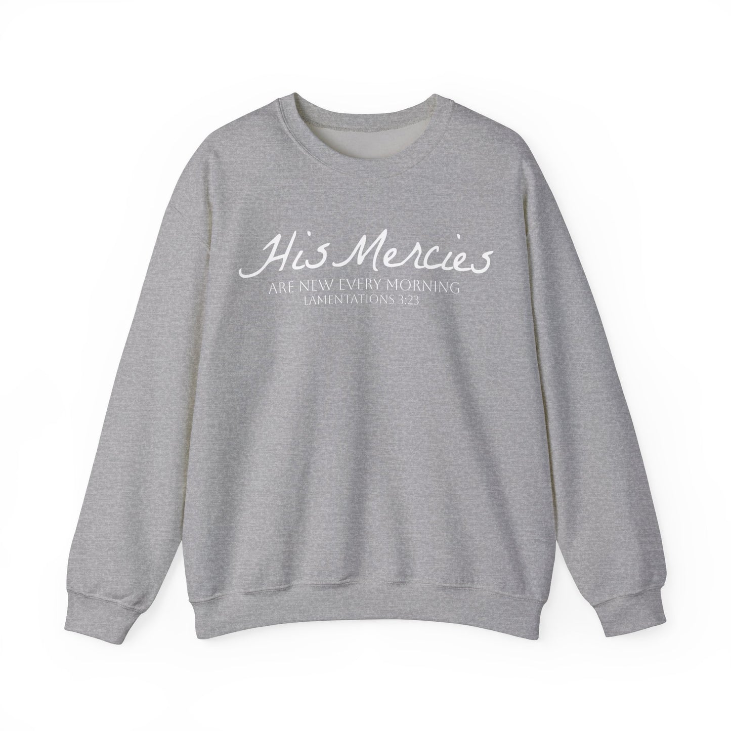 DK. His Mercies Design, Unisex, Inspirational Crewneck Sweatshirt