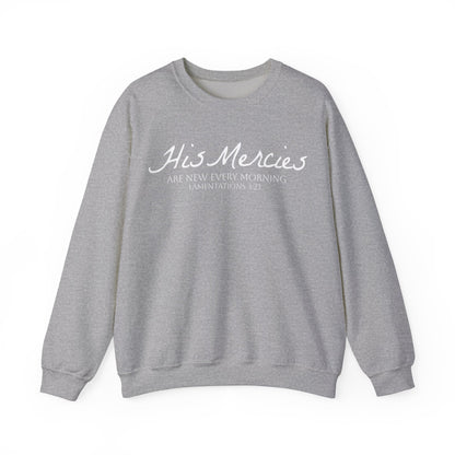 DK. His Mercies Design, Unisex, Inspirational Crewneck Sweatshirt