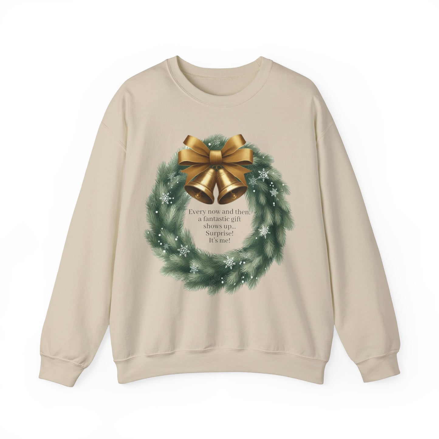 Gold Bell Wreath Sweatshirt