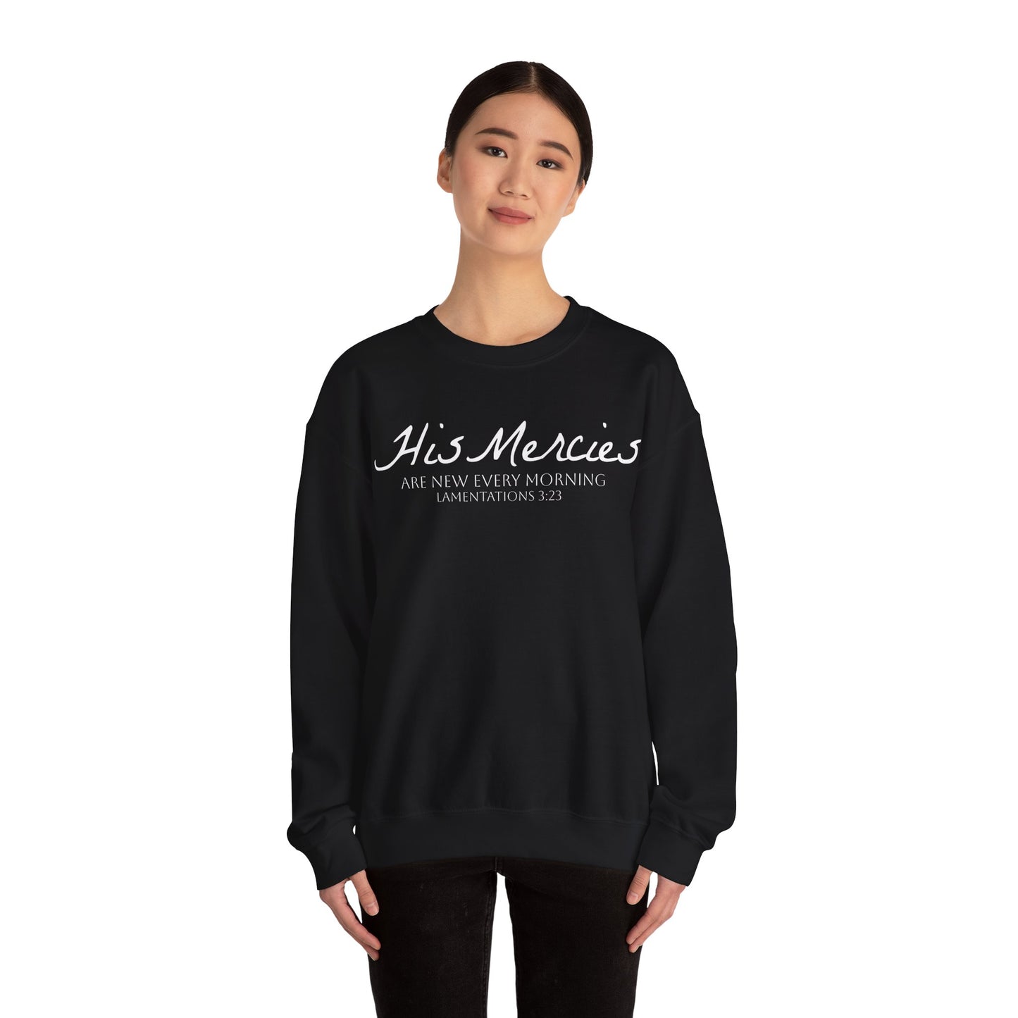 DK. His Mercies Design, Unisex, Inspirational Crewneck Sweatshirt