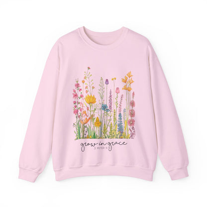 LT. Grow In Grace Design, Inspirational Crewneck Sweatshirt