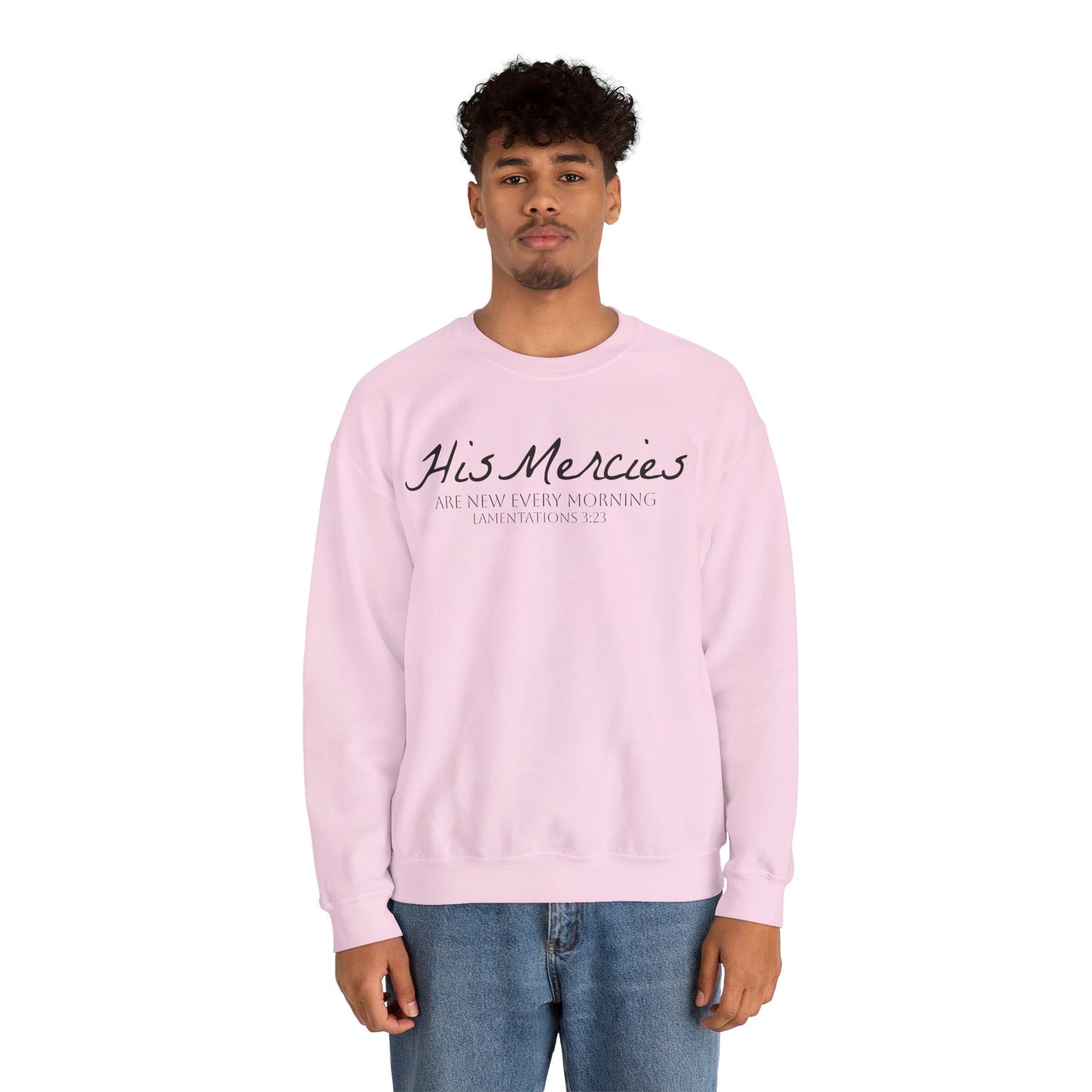 LT. His Mercies Design, Unisex, Inspirational Crewneck Sweatshirt