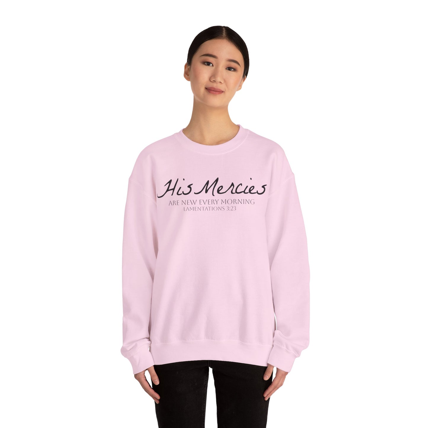 LT. His Mercies Design, Unisex, Inspirational Crewneck Sweatshirt