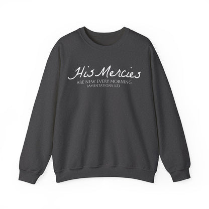 DK. His Mercies Design, Unisex, Inspirational Crewneck Sweatshirt