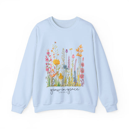 LT. Grow In Grace Design, Inspirational Crewneck Sweatshirt