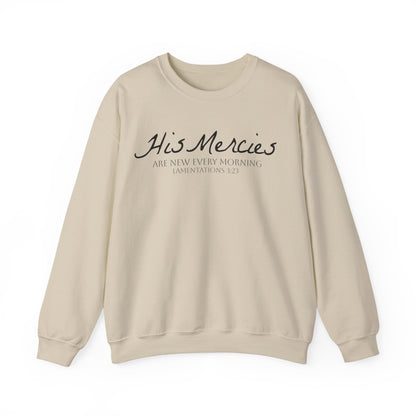 LT. His Mercies Design, Unisex, Inspirational Crewneck Sweatshirt