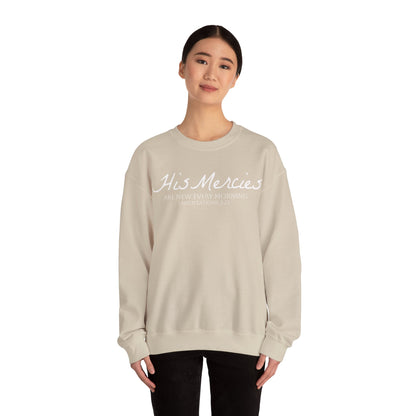 DK. His Mercies Design, Unisex, Inspirational Crewneck Sweatshirt