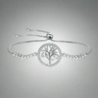 Tree of Life 925 Sterling Silver CZ Tennis Bracelet