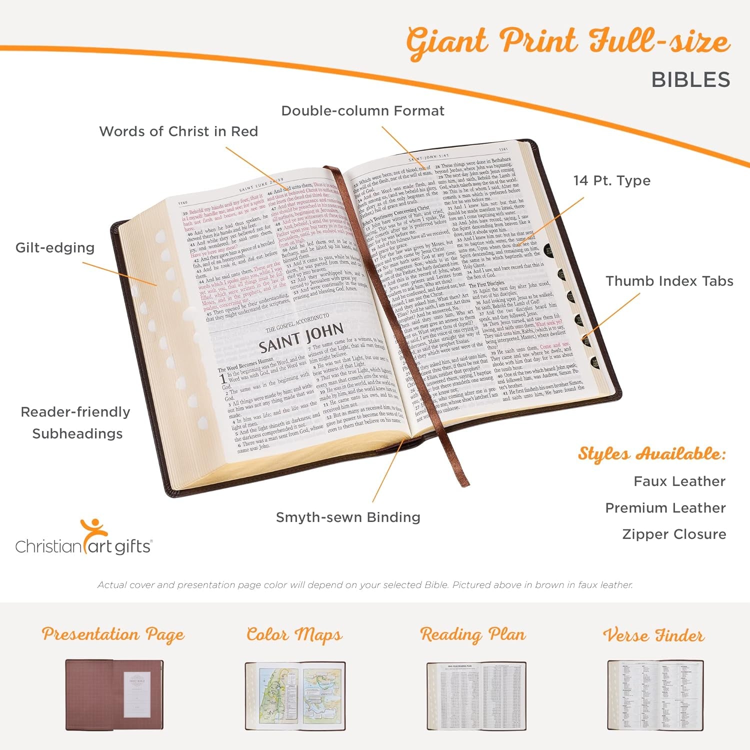 KJV Holy Bible, Full-Size Faux Leather Red Letter Edition - Thumb Index & Ribbon Marker, King James Version