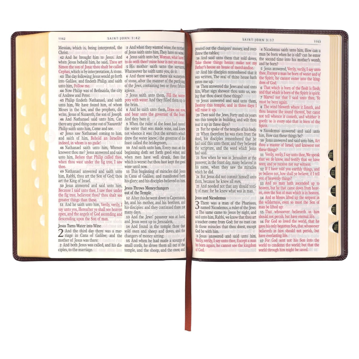 KJV Holy Bible, Full-Size Faux Leather Red Letter Edition - Thumb Index & Ribbon Marker, King James Version