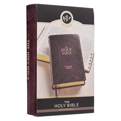 KJV Holy Bible, Giant Print Standard Size Faux Leather Red Letter Edition - Thumb Index & Ribbon Marker, King James Version, Dark Brown