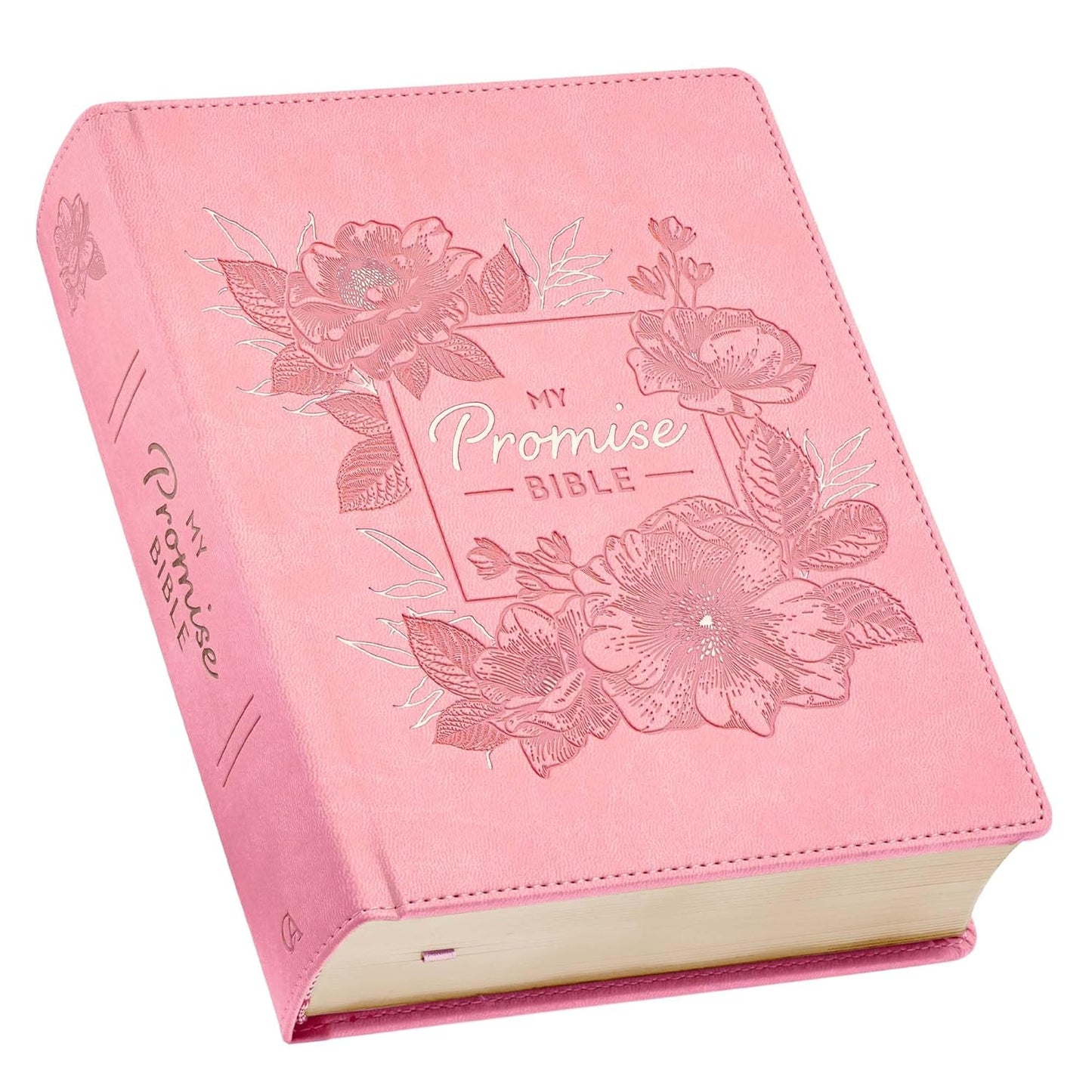 KJV Holy Bible, My Promise Bible, Faux Leather Hardcover W/Bible Tabs, Coloring Stickers, Ribbon Markers, King James Version, Pink