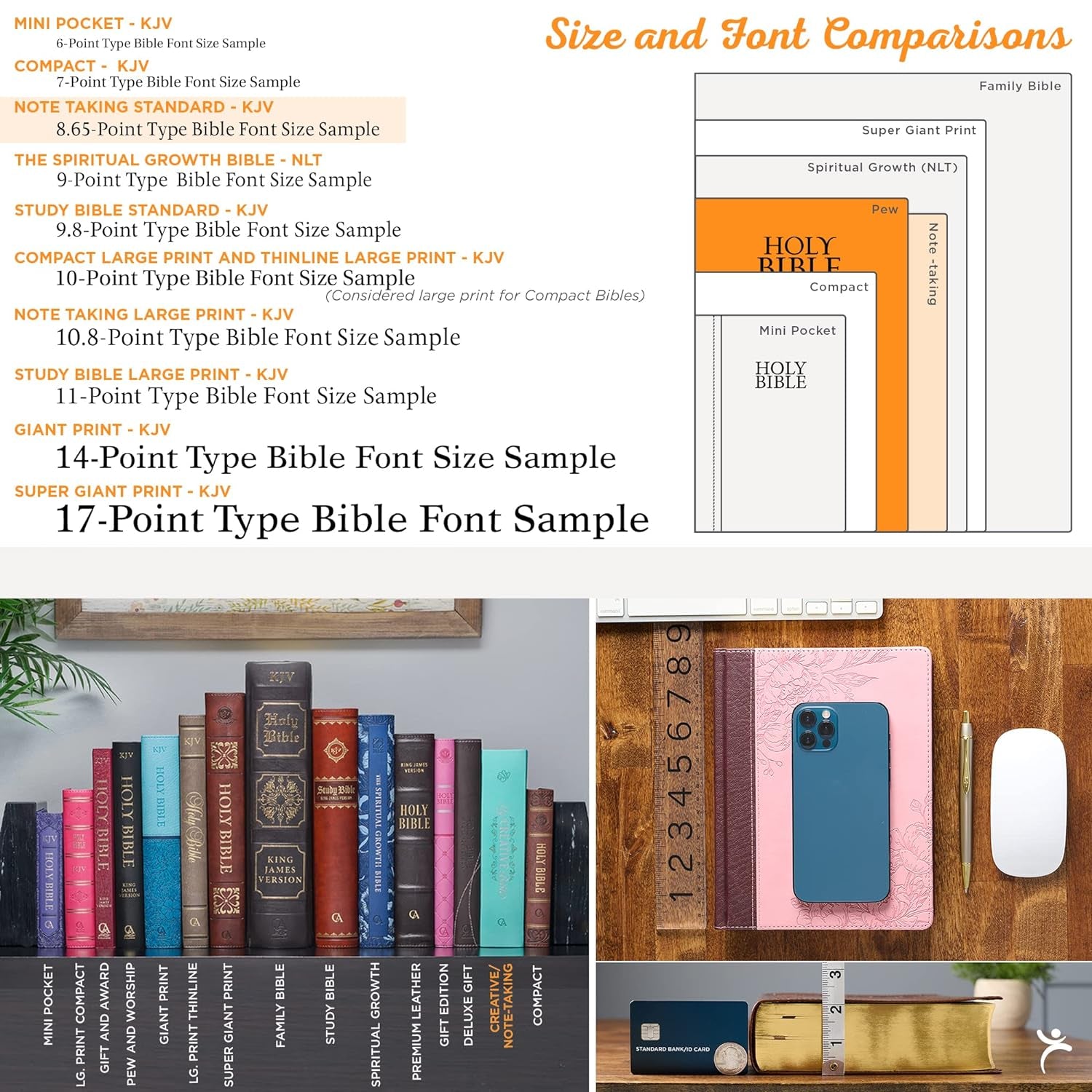 KJV Holy Bible, Note-Taking Bible, Faux Leather Hardcover - King James Version, Brown/Pink