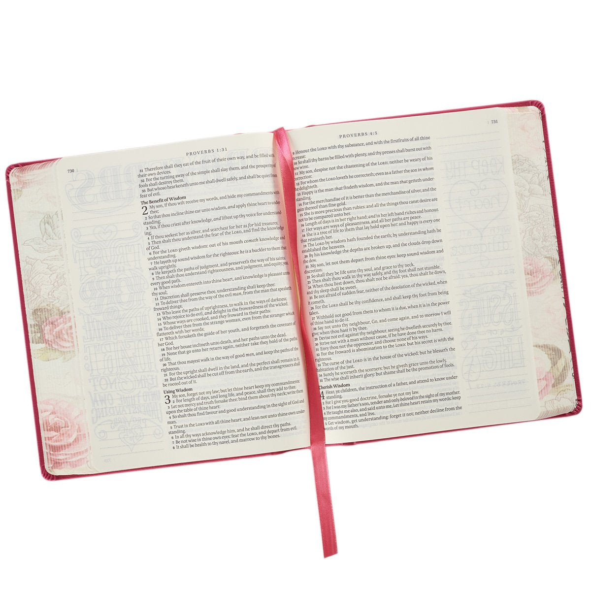 KJV Holy Bible, My Creative Bible, Faux Leather Hardcover - Ribbon Marker, King James Version, Pink Floral W/Elastic Closure